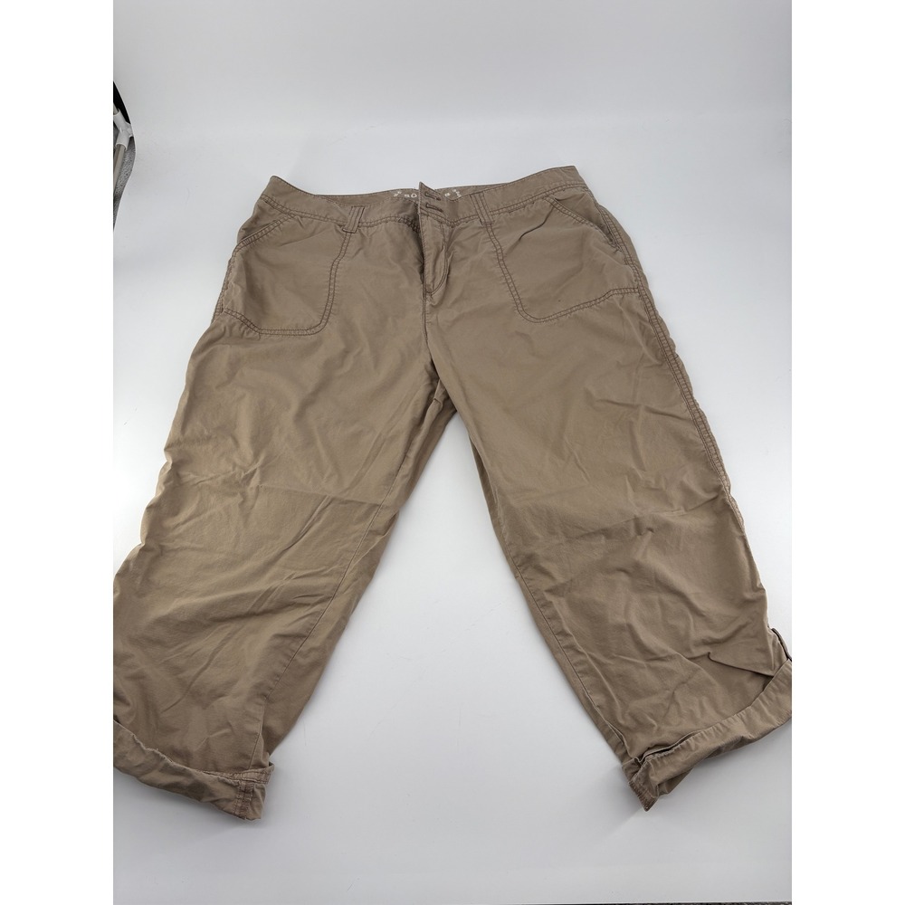 Lot of 2 Sonoma Life + Style Cargo Capri Pants Women Size 16 Khaki Tan Camping - Picture 11 of 15